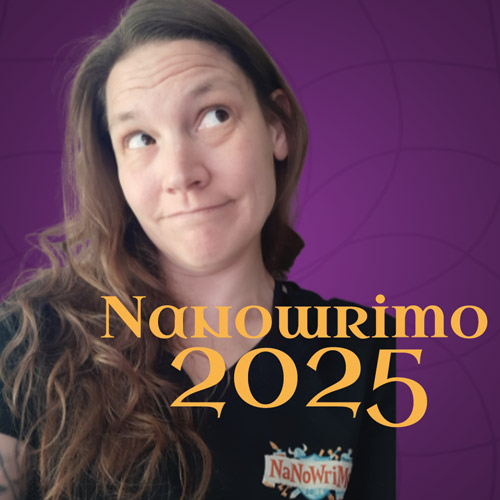 Nanowrimo 2025 Blogtitelbild mit Sonja Tornefeld Porträt + Text: Nanowrimo 2025