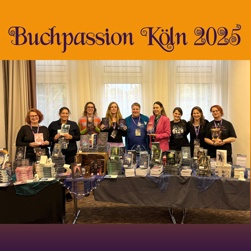 Buchpassion Köln 2025, Gruppenbild Hybrid Verlag siehe Bildbeschriftung